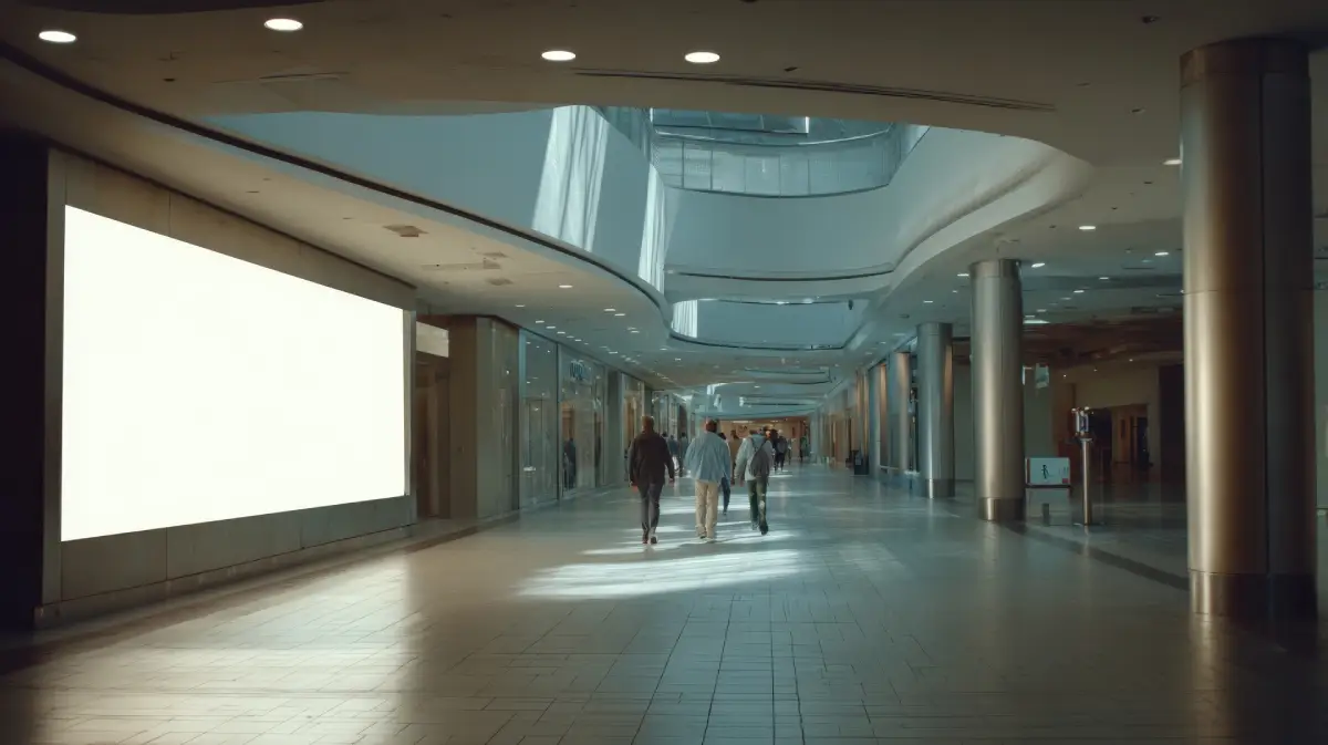 Shoppers walking inside a shopping mall in Saudi Arabia