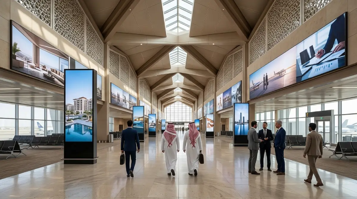 Airport advertising display in King Abdulaziz International Airport Jeddah