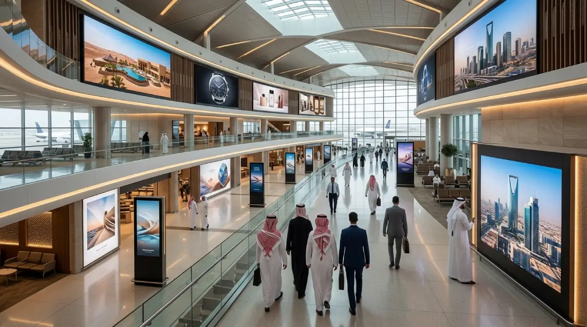 Airport advertising screen in King Fahd International Airport Dammam